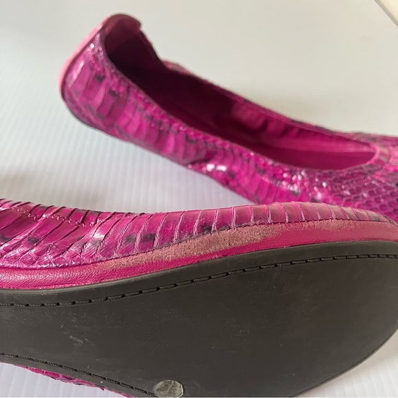 Tory Burch Snake print Leather Pink Ballet Flats size 8 - Picture 6 of 10